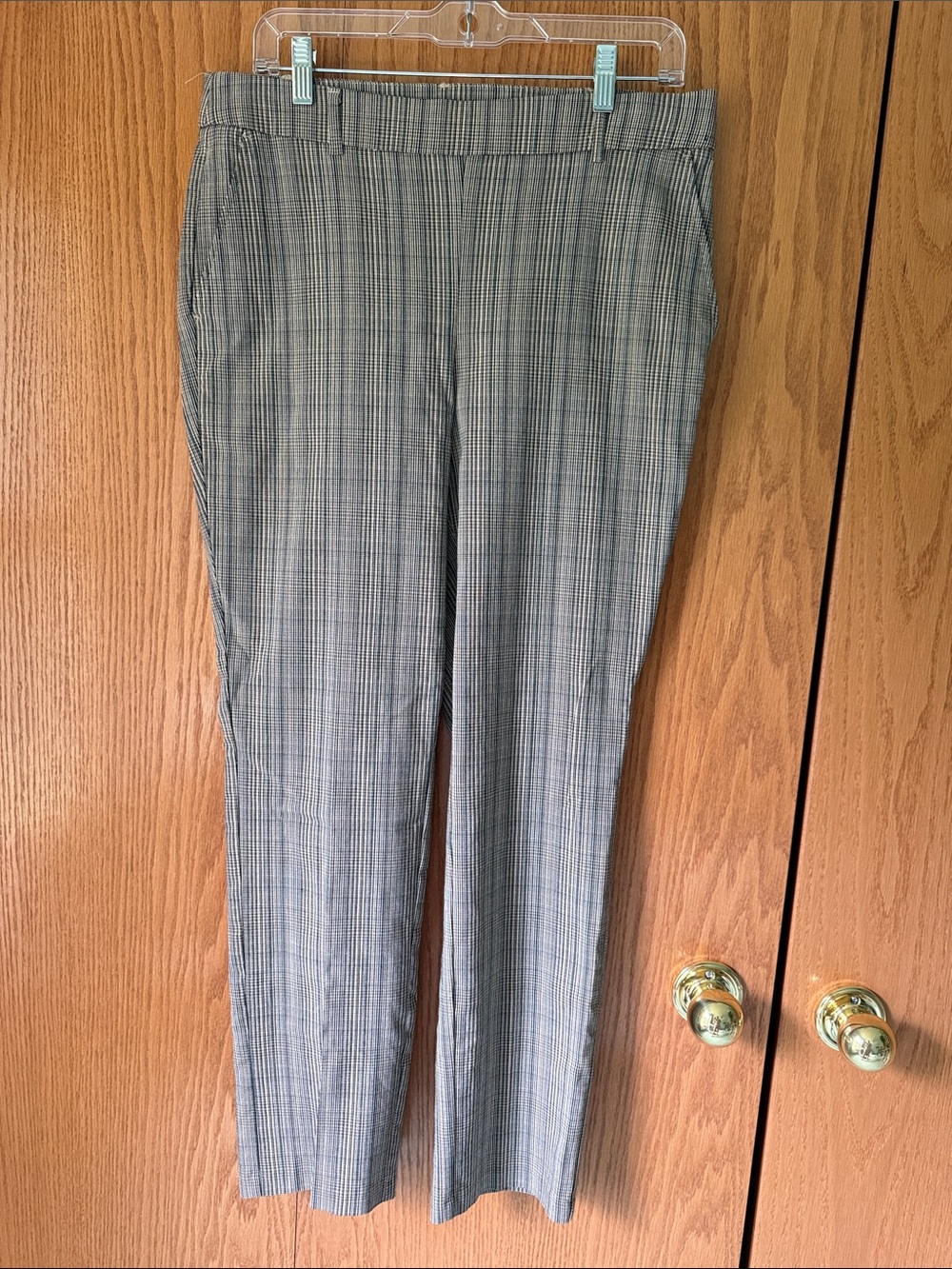 Rafaella Black Plaid Stretch Pull-on Dress Pants